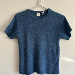 Vintage GAP Blue Knit Short Sleeve Sweater